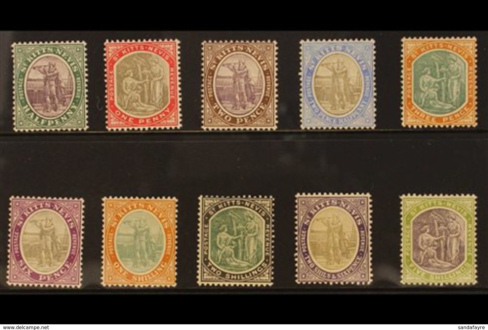 1903 Complete Set, SG 1/10, Very Fine Mint. (10) For More Images, Please Visit Http://www.sandafayre.com/itemdetails.asp - St.Kitts Y Nevis ( 1983-...)