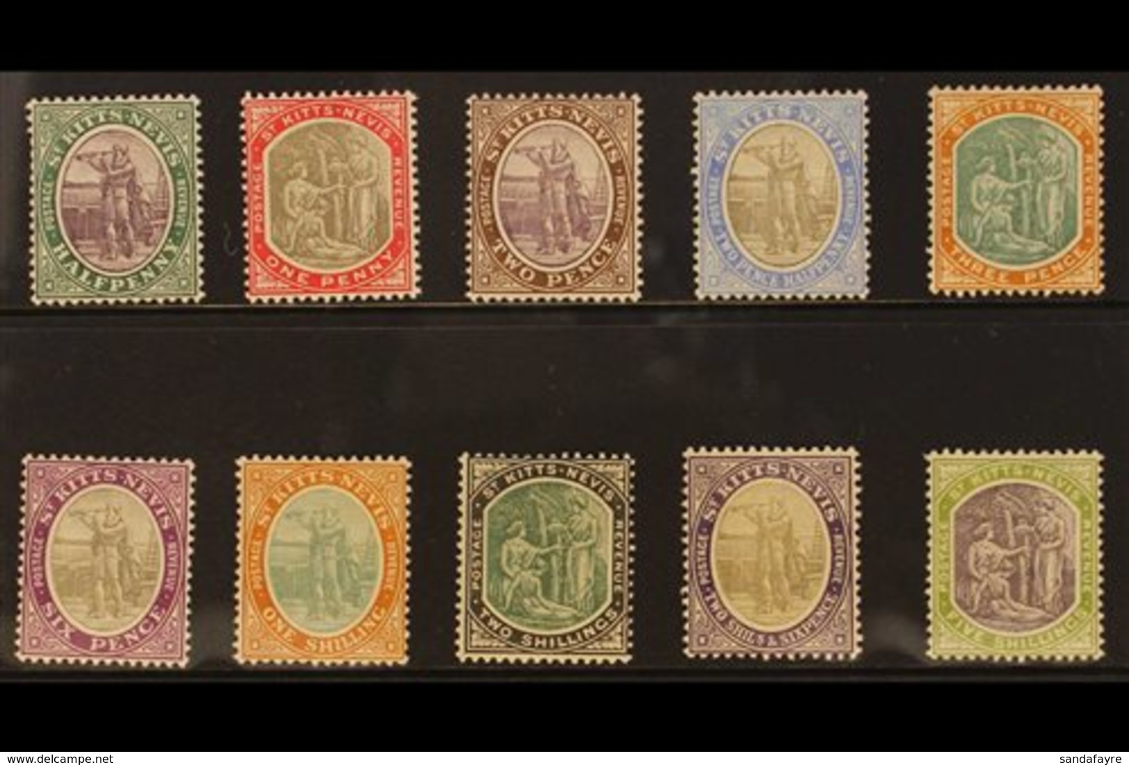 1903 Complete Set, SG 1/10, Very Fine Mint. (10) For More Images, Please Visit Http://www.sandafayre.com/itemdetails.asp - St.Kitts Und Nevis ( 1983-...)