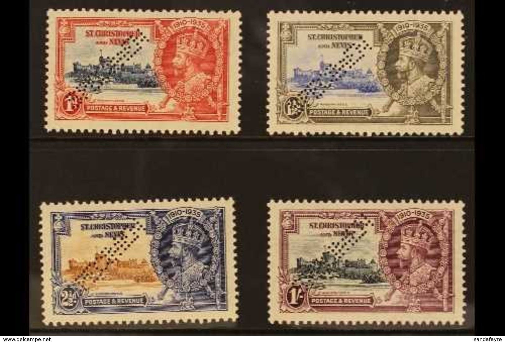 1935 Silver Jubilee Set, Perf. "SPECIMEN", SG 61/64s, Superb Never Hinged Mint. (4) For More Images, Please Visit Http:/ - St.Kitts-et-Nevis ( 1983-...)