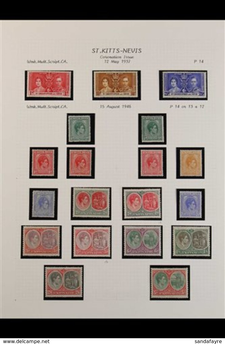 1937-1952 COMPLETE FINE MINT COLLECTION On Leaves, All Different, Includes 1938-50 Set With Many Shades, Perf & Paper Ty - St.Kitts-et-Nevis ( 1983-...)