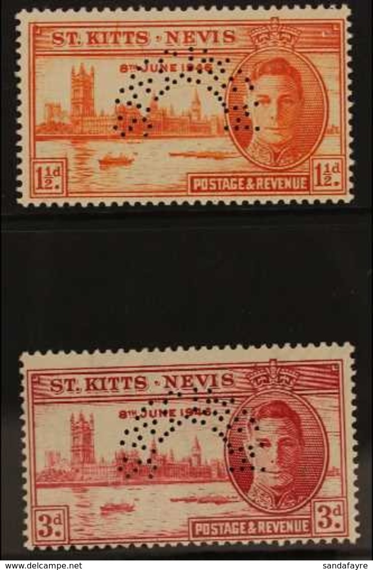 1946 Victory Set, Perf. "SPECIMEN", SG 78/79s, Fine Never Hinged Mint. (2) For More Images, Please Visit Http://www.sand - St.Kitts Und Nevis ( 1983-...)