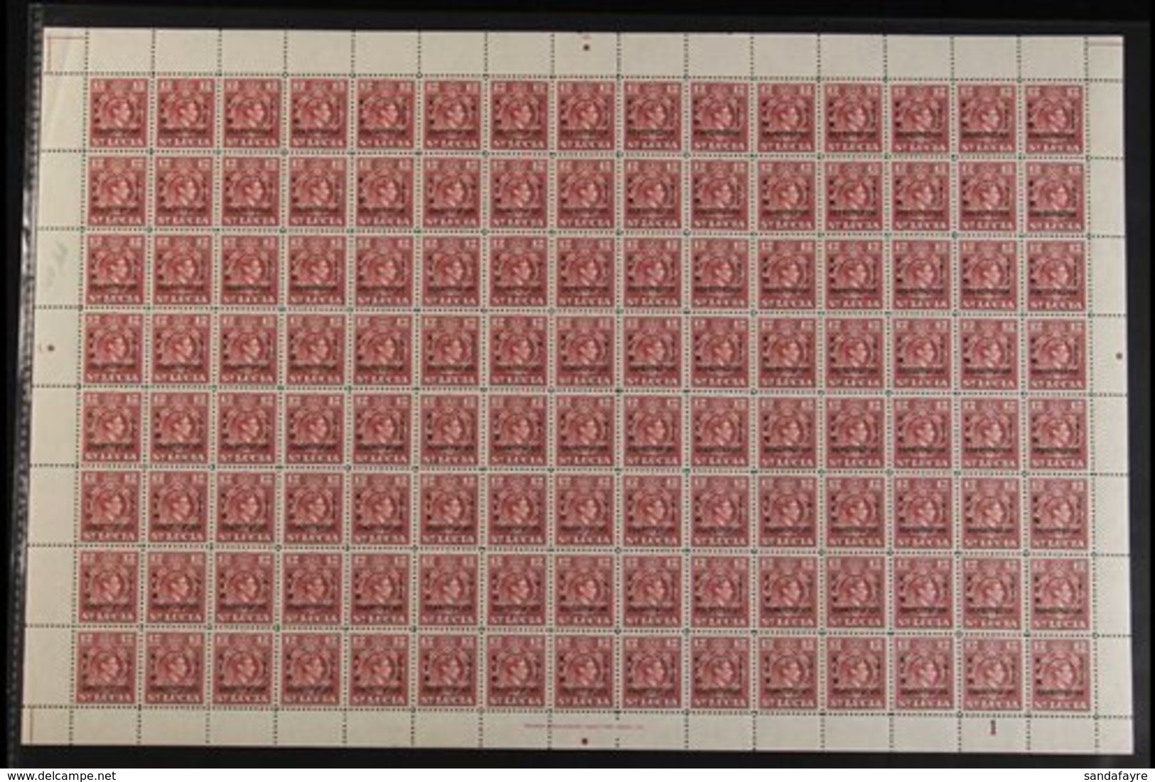 1951 "New Constitution" Overprints Complete Set, SG 167/170, Superb Never Hinged Mint COMPLETE SHEETS Of 120, Very Fresh - St.Lucia (...-1978)