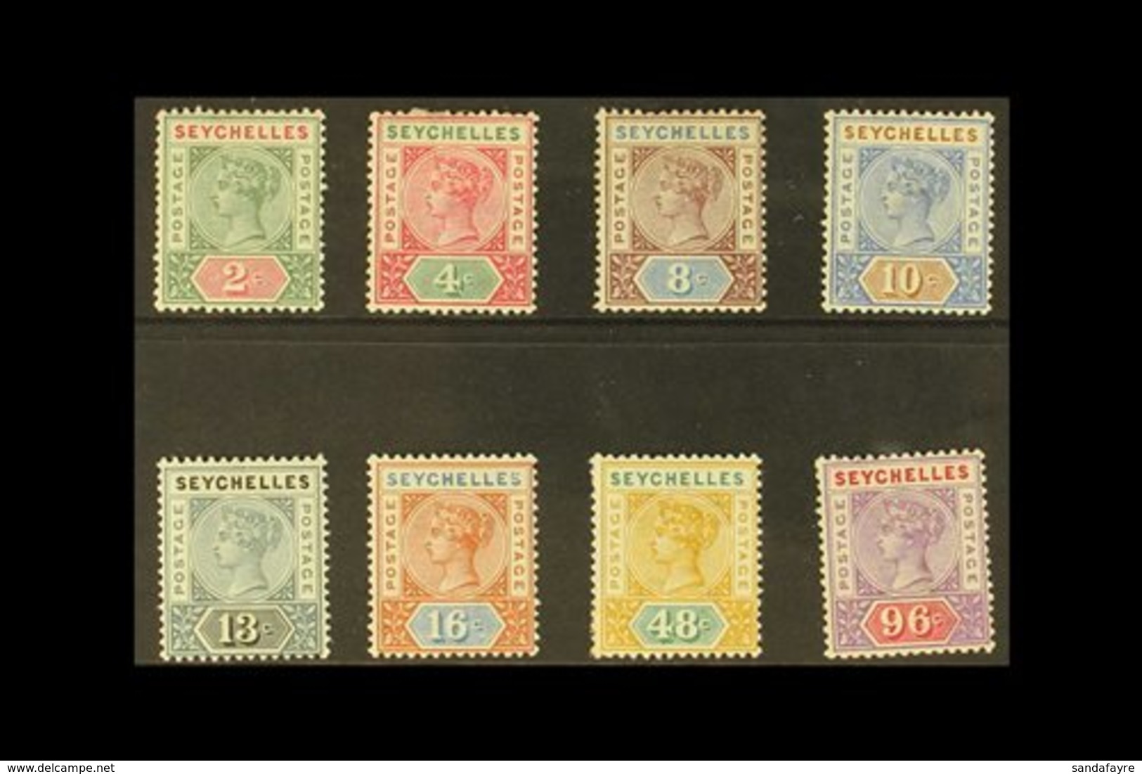 1890 Complete Die I Set, SG 1/8, Fine Mint. (8 Stamps) For More Images, Please Visit Http://www.sandafayre.com/itemdetai - Seychelles (...-1976)