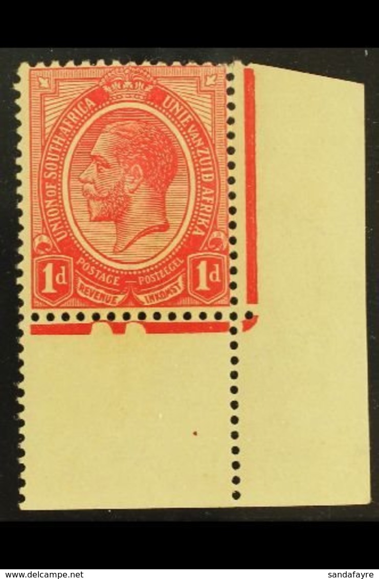 1913-24 1d Rose-red, Plate 2 Corner Marginal Example With Two Cuts In Jubilee Line, SG 3, Never Hinged Mint, Few Split P - Non Classificati