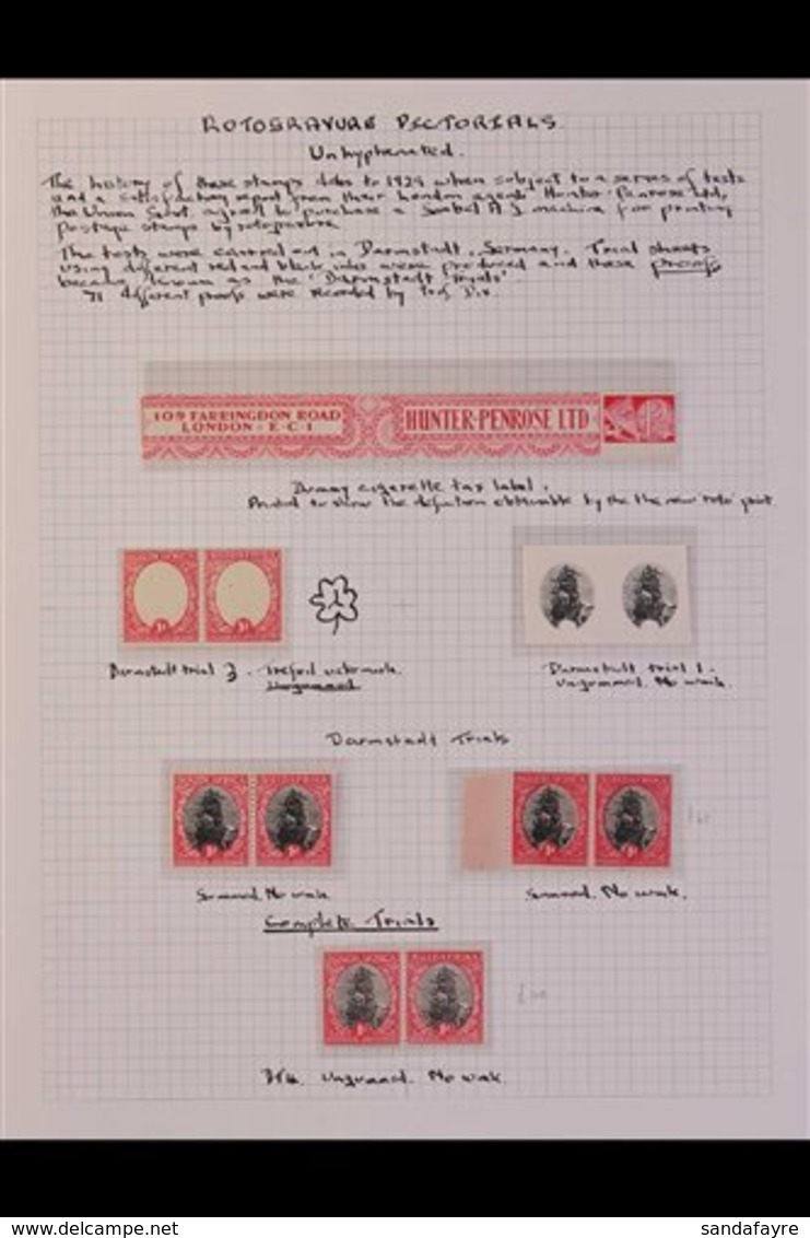 1929 DARMSTADT TRIALS Nice Group Of Items Written Up On An Album Page, We See Hunter-Penrose Dummy Cigarette Label In Ro - Non Classés