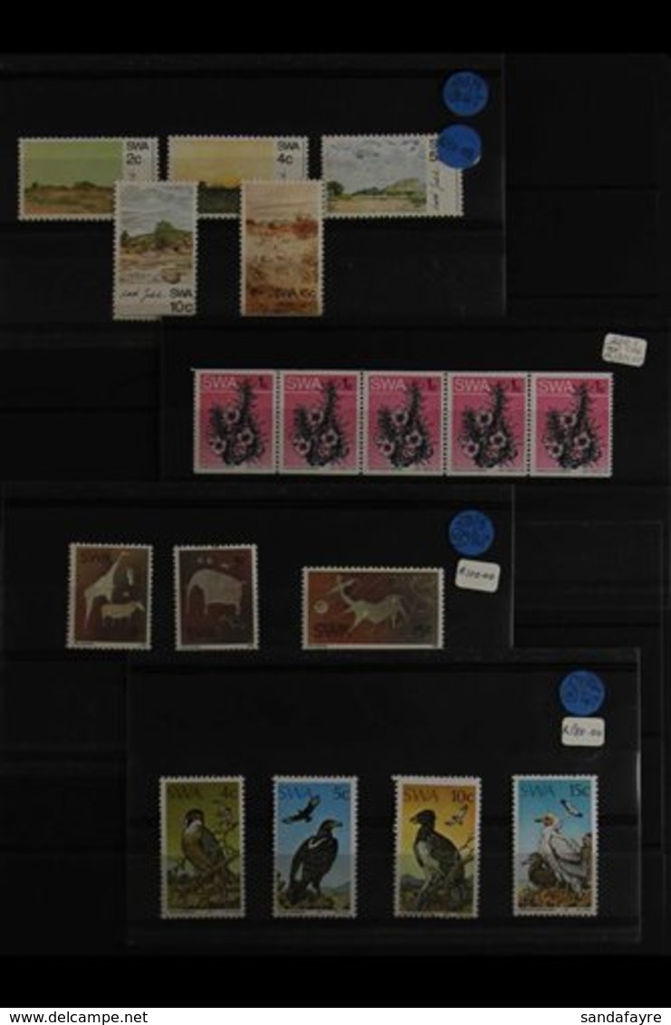 1973-1990 COMPREHENSIVE NHM COLLECTION Presented On A Pile Of 75+ Stock Cards, All Different Complete Sets, Includes 197 - Afrique Du Sud-Ouest (1923-1990)