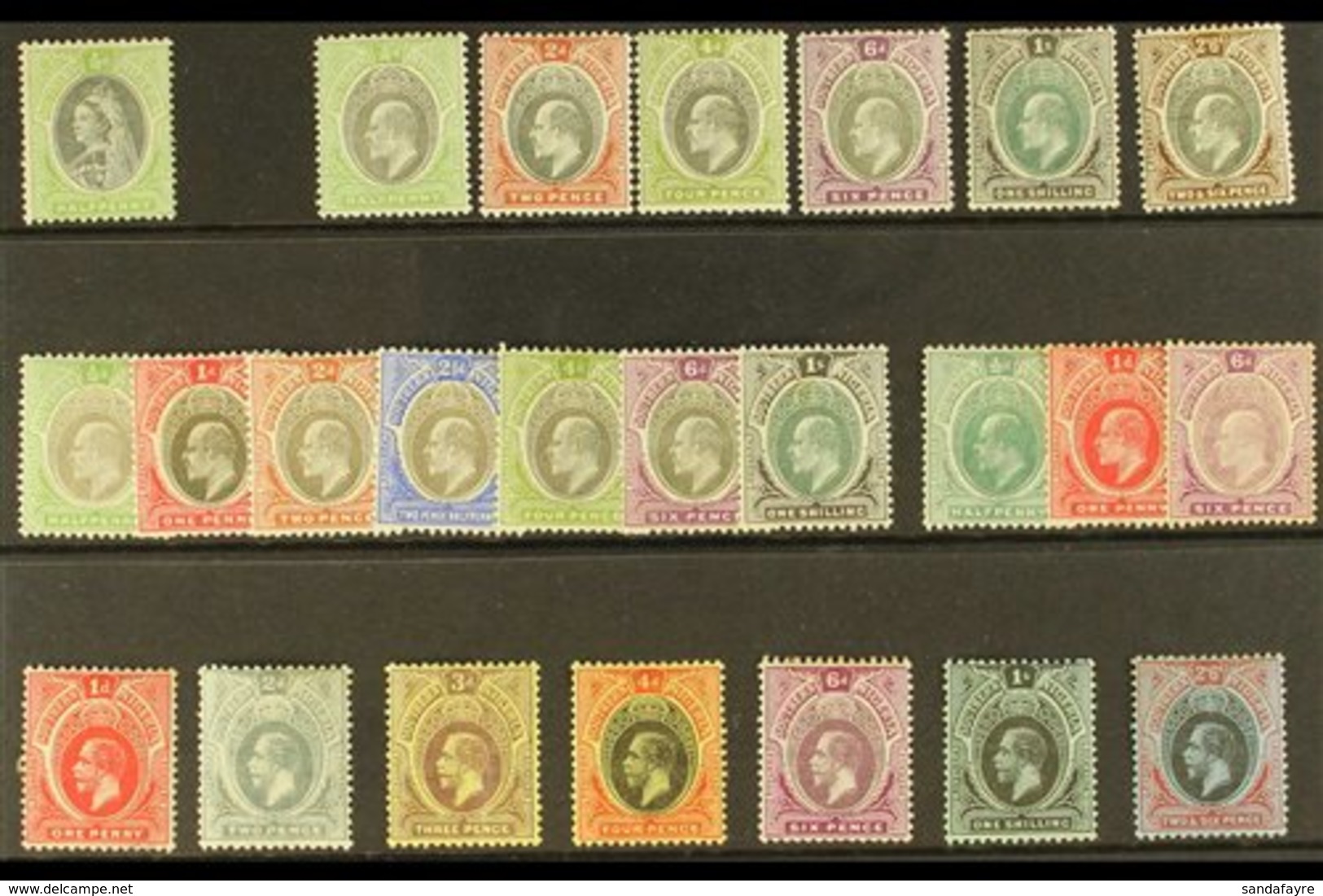 1901-1912 ALL DIFFERENT MINT SELECTION Presented On A Stock Card That Includes 1903-04 Most Values To 1s & 2s6d; 1904-09 - Nigeria (...-1960)