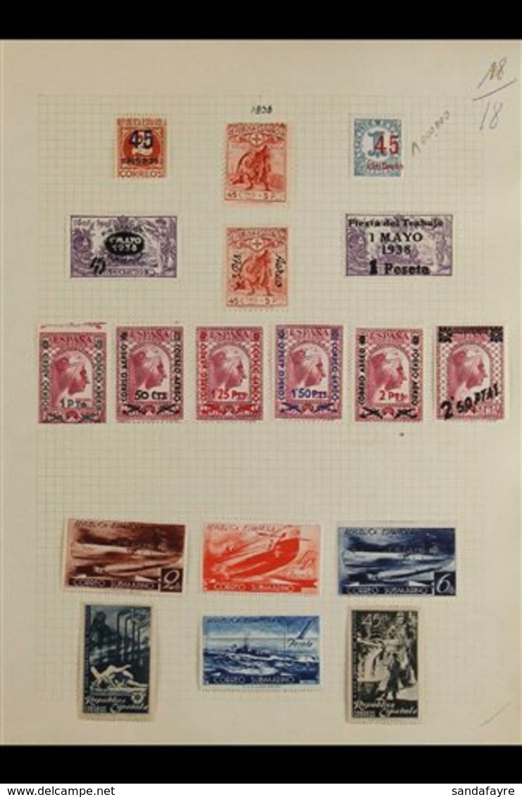 1909-1938 INTERESTING FINE MINT COLLECTION On Leaves With Many "MUESTRA" Overprints And "A000,000" (Specimen) Control Fi - Sonstige & Ohne Zuordnung