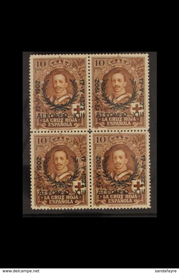 1927 25th Anniversary Of Coronation 10p Brown (Edifil 361, Mi 334, Sc B31, SG 429), BLOCK OF FOUR Very Fine Never Hinged - Altri & Non Classificati