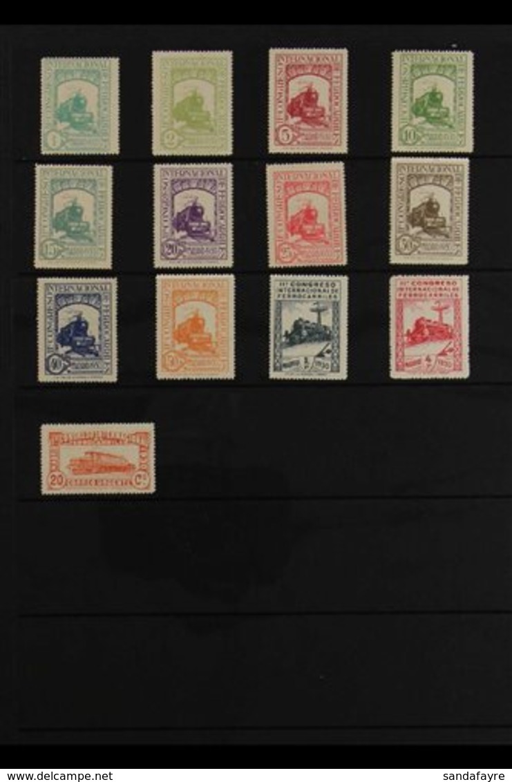 1930 Railway Congress Set To 4p (Edifil 469/80, Mi 444/55), Plus Express 20c (Edifil 482, Mi 463), Fine Mint. (12 Stamps - Andere & Zonder Classificatie