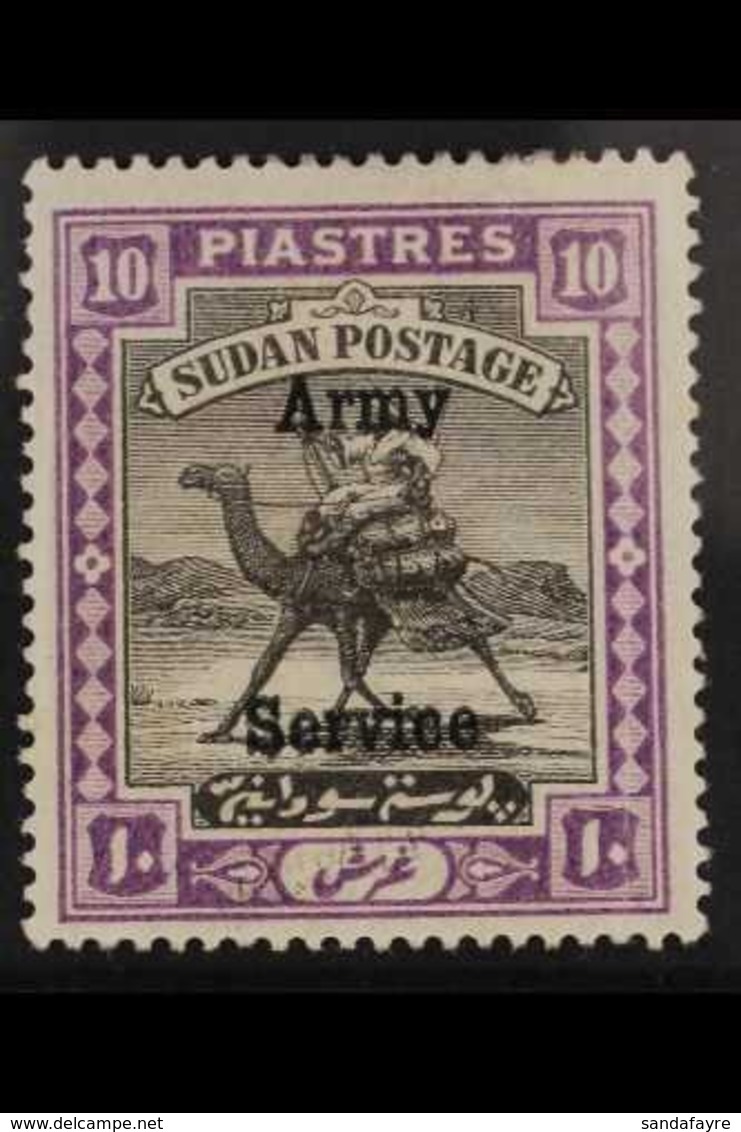 ARMY OFFICIALS 1906 - 11 10pi Black And Mauve, Wmk Quatrefoil, SG A16, Very Fine Mint. For More Images, Please Visit Htt - Soudan (...-1951)