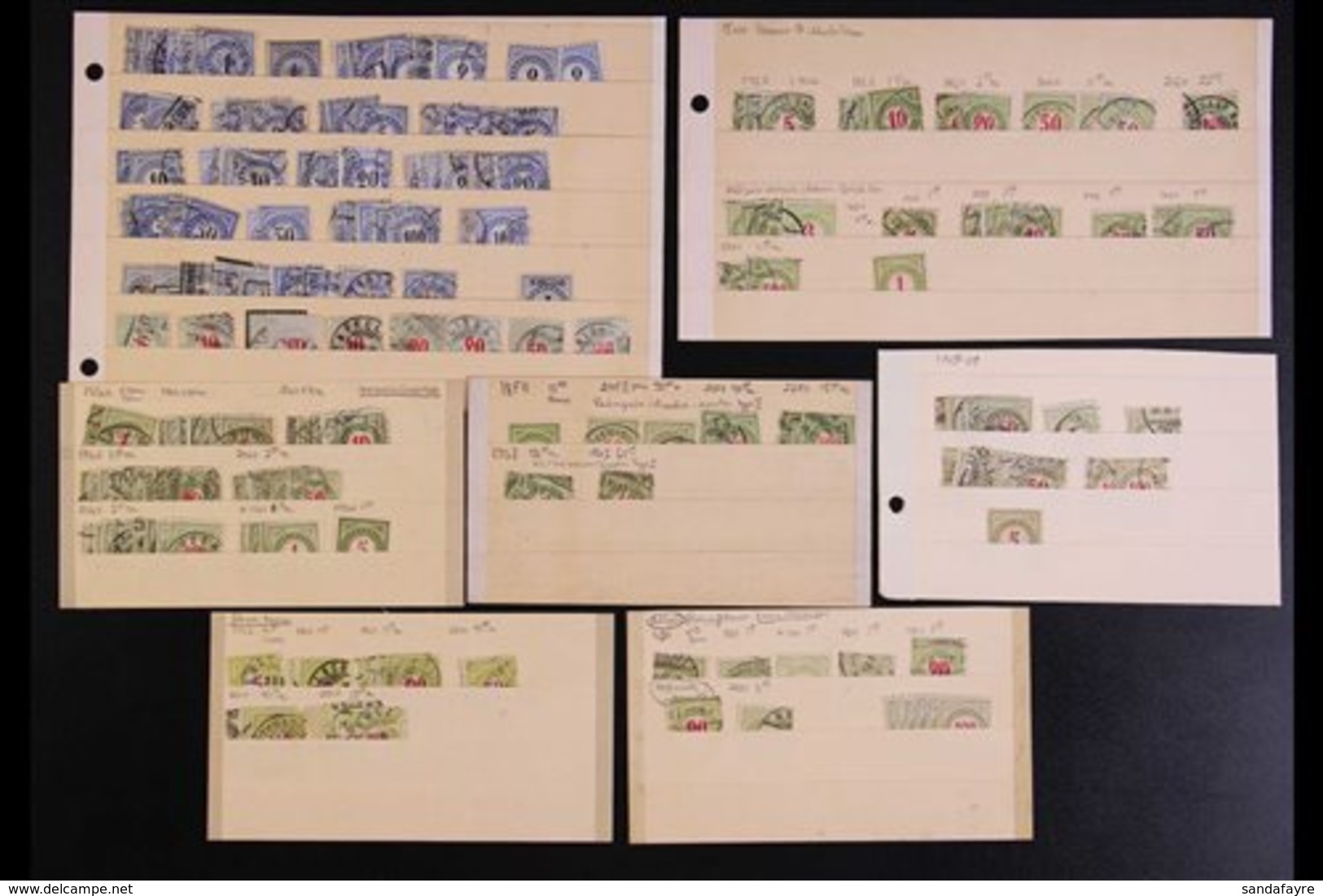 POSTAGE DUES 1878-1909 MOSTLY USED RANGES With Shades & Types On Old Stock Cards, Includes 1878-80 All Values To 50c (x7 - Altri & Non Classificati