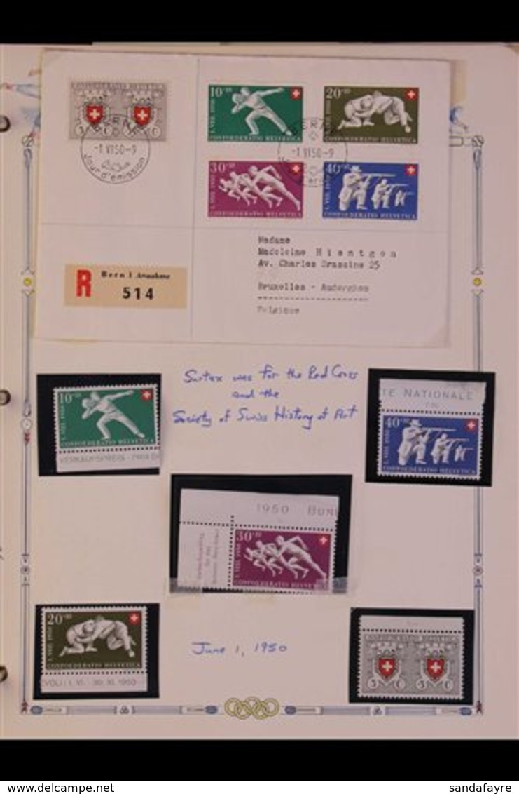 SPORT TOPICAL COLLECTION 1899-1998 Collection In An Album, Featuring SPORT Related Covers, Cards And Never Hinged Mint S - Sonstige & Ohne Zuordnung