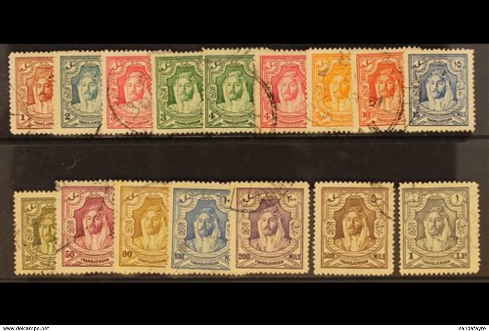 1930-39 Emir Definitive Set, SG 194b/207, Fine Used (16 Stamps) For More Images, Please Visit Http://www.sandafayre.com/ - Jordania