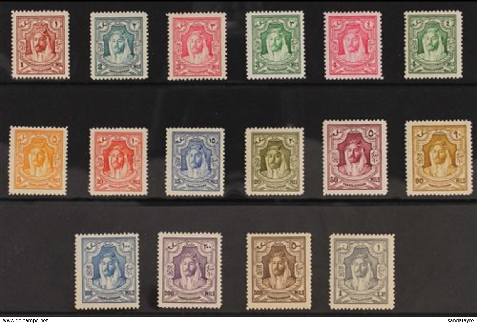 1930-39 Emir Abdullah Perf 14 Complete Set, SG 194b/207, Never Hinged Mint, Fresh. (16 Stamps) For More Images, Please V - Jordanië