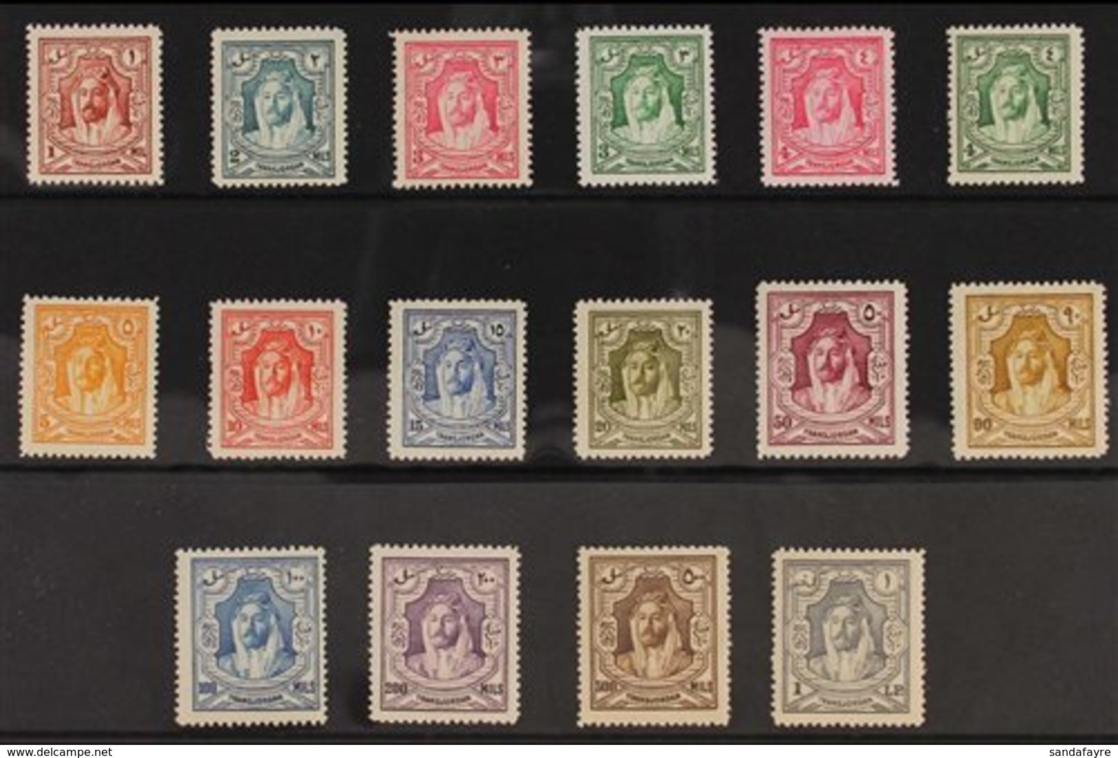 1930-39 Emir Abdullah Perf 14 Complete Set, SG 194b/207, Never Hinged Mint, Fresh. (16 Stamps) For More Images, Please V - Jordan