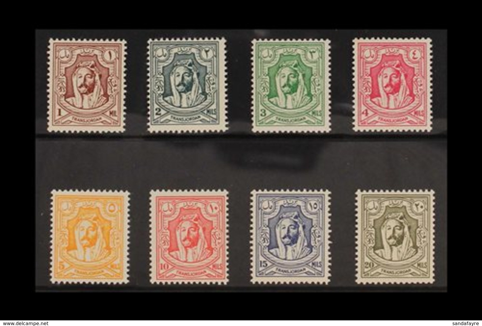 1942 Emir Abdullah Litho Complete Set, SG 222/29, Never Hinged Mint, Very Fresh. (8 Stamps) For More Images, Please Visi - Jordanien