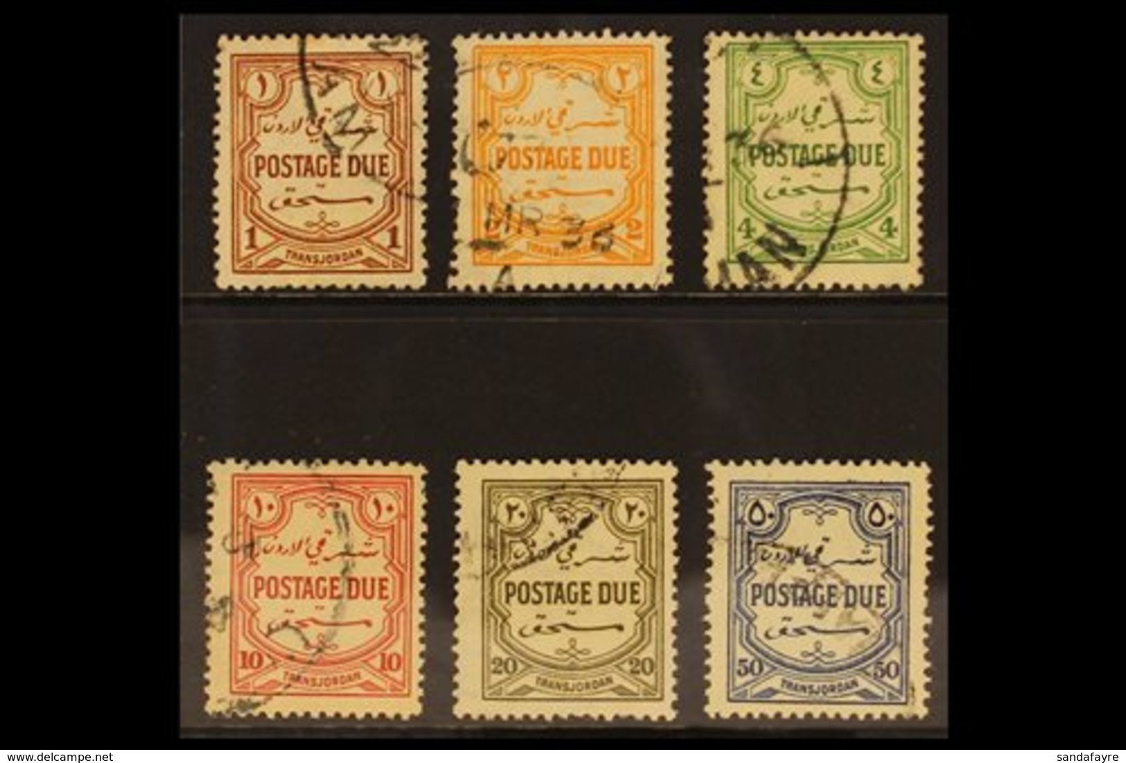 POSTAGE DUE 1929-39. Script Wmk Complete Set, SG D189/94, Fine Used (6 Stamps) For More Images, Please Visit Http://www. - Jordanië