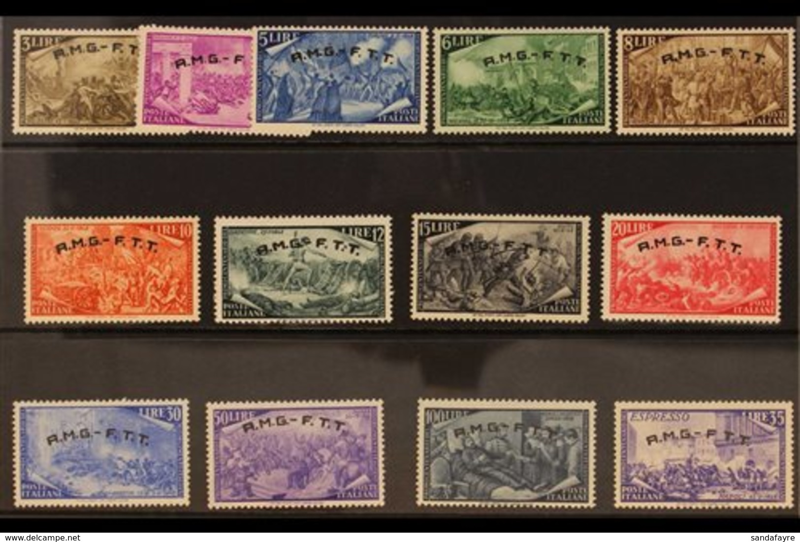 ZONE A 1948 Centenary Complete Set Including Express (Sass. S. 3, SG 65/76 & E83), Never Hinged Mint. (13 Stamps) For Mo - Other & Unclassified