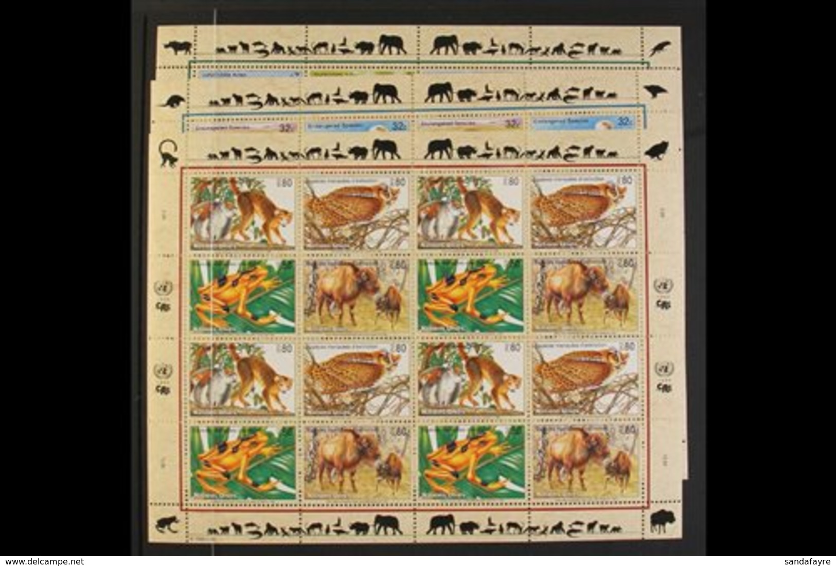 1993-2004 ENDANGERED SPECIES. A Never Hinged Mint Collection Of Sheetlet Year Sets (New York, Geneva & Vienna) Including - Otros & Sin Clasificación