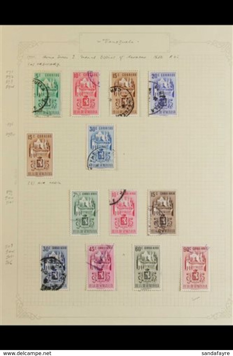 1951-4 "TOWN & CITY ARMS" ISSUES - ALL DIFFERENT Mint & Used Collection Neatly Presented On Album Pages, Incl. 1951 Tach - Venezuela