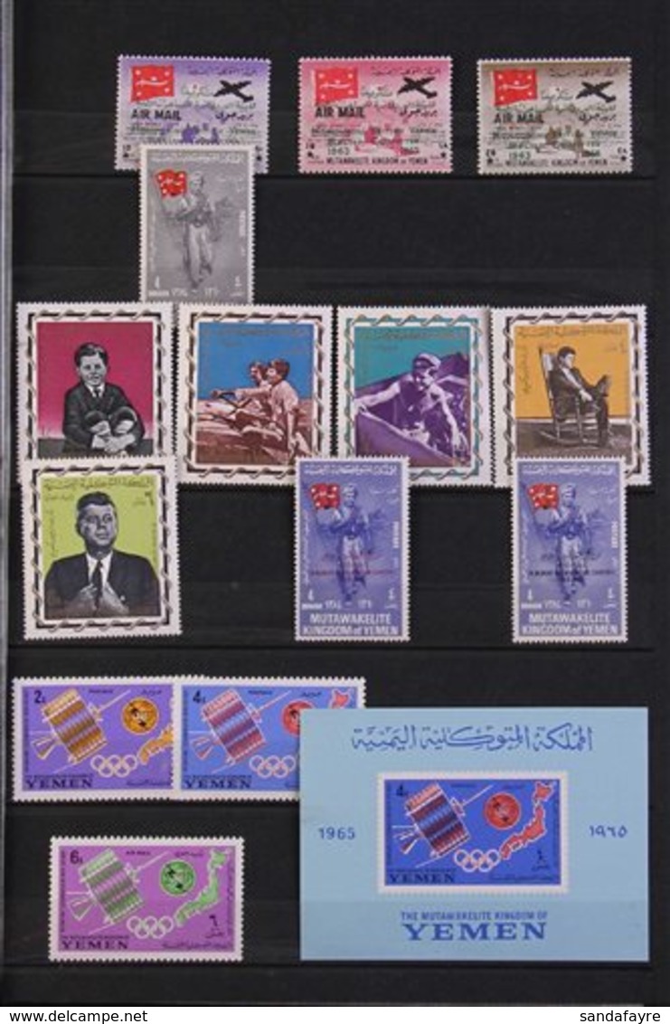 KINGDOM OF YEMEN 1965-1970 An Attractive NHM COLLECTION, Mostly Of Complete Sets Presented On A Pile Of Stock Book Pages - Yémen