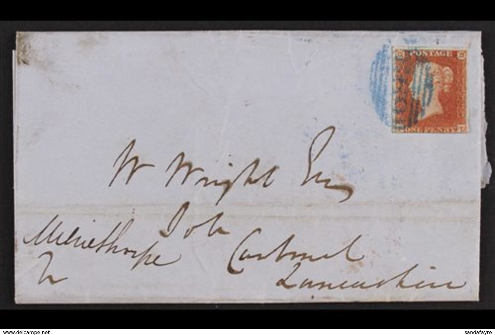 1850 (3 Sept) Entire From Shaftesbury To Cartmel, Bearing 1d Red (3 Good Margins, Close/ Just Into At Base), Tied By "69 - Other & Unclassified