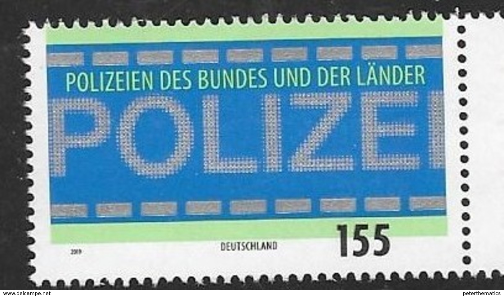 GERMANY, 2019, MNH, POLICE, FEDERAL AND STATE POLICE,1v - Police - Gendarmerie