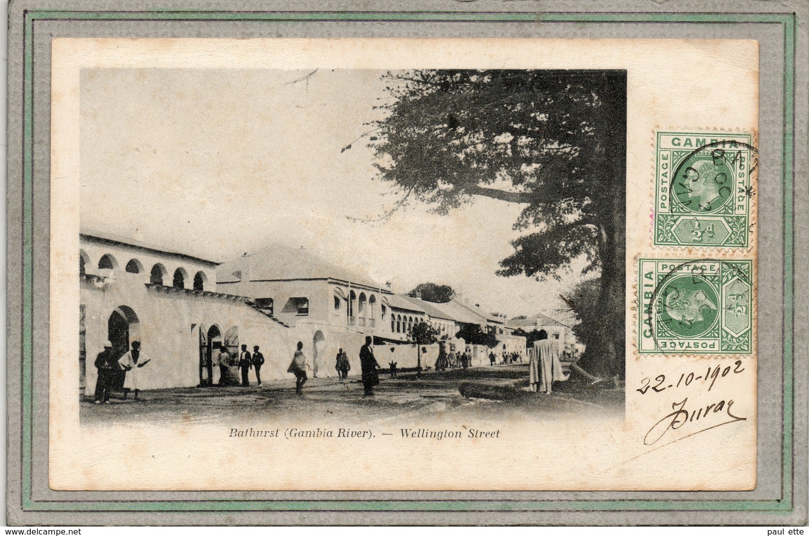 CPA - GAMBIE - GAMBIA RIVER - BATHURST - Aspect, De La Rue Wellington, Street - 1902 - Gambie