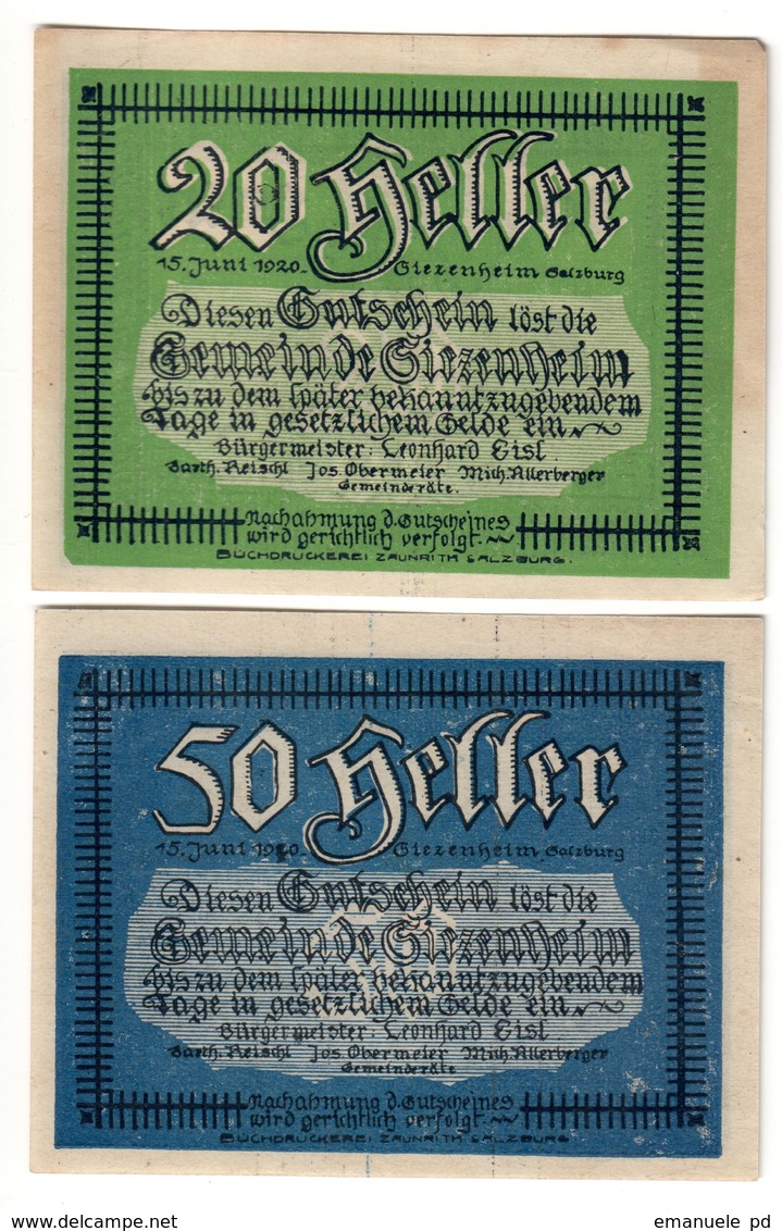 Austria Notgeld Lot / Set - SIEZENHEIM X 2 - Austria