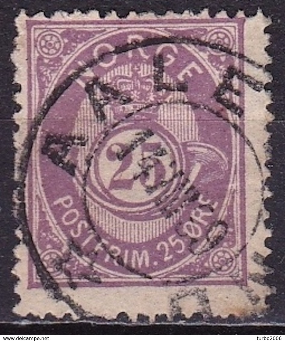 Norway 1893 POSTFRIM 25 Ore Violet 14½ : 13½ Michel 58 A - Gebruikt