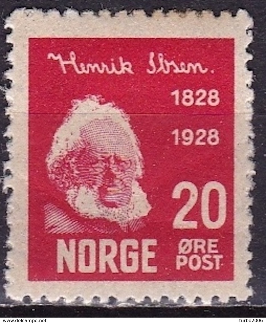 Norway 1928 Henrik Ibsen 20 O Carmine Michel 139 MH - Ongebruikt