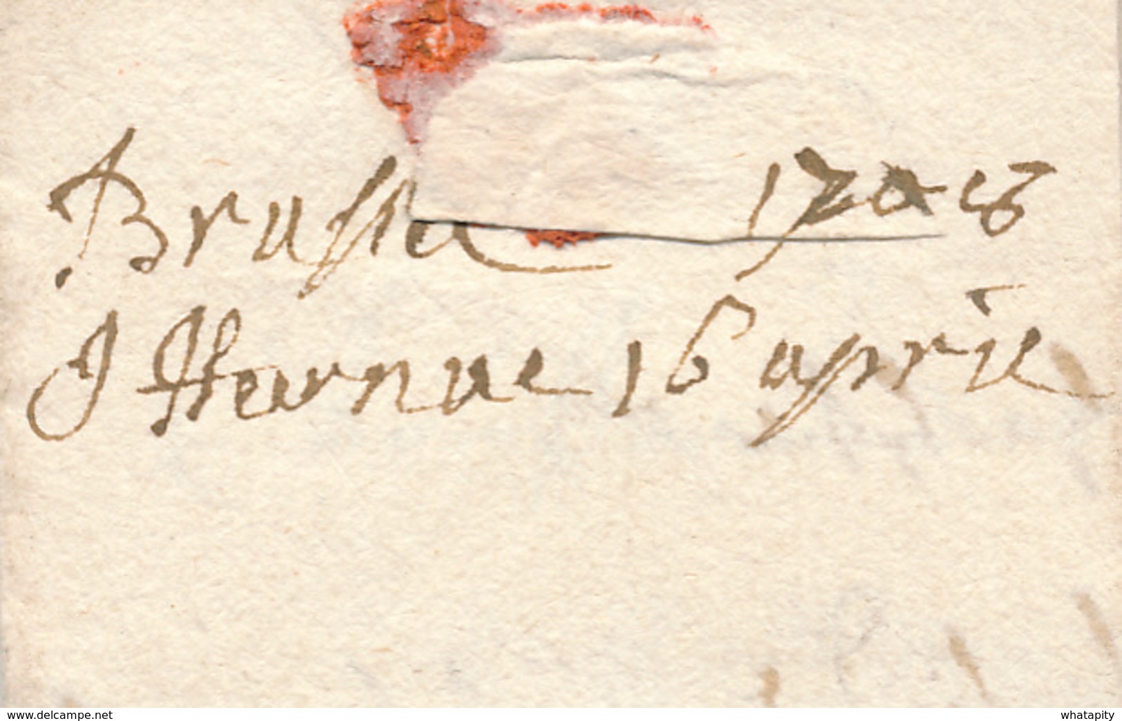 740/29 - Lettre Précurseur 1708 BRUSSEL Vers ANTWERPEN - Marque Oblique à La Craie ( Transport Par Messager ) - 1621-1713 (Países Bajos Españoles)