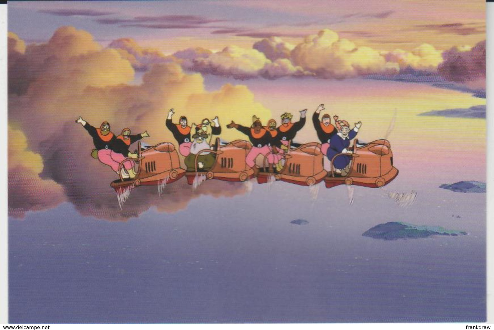 Postcard - Studio Ghibli - Castle In The Sky - On The Sky Train  - New - Unclassified