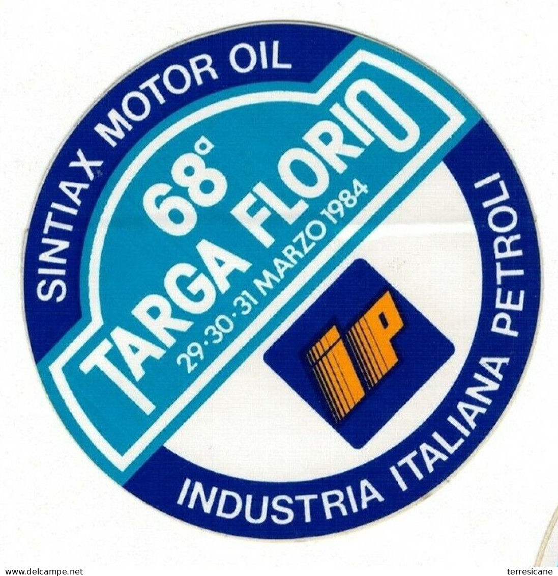 ADESIVO STICKER IP 68 TARGA FLORIO RALLY 1984 RRR DIAM. 9 - Adesivi