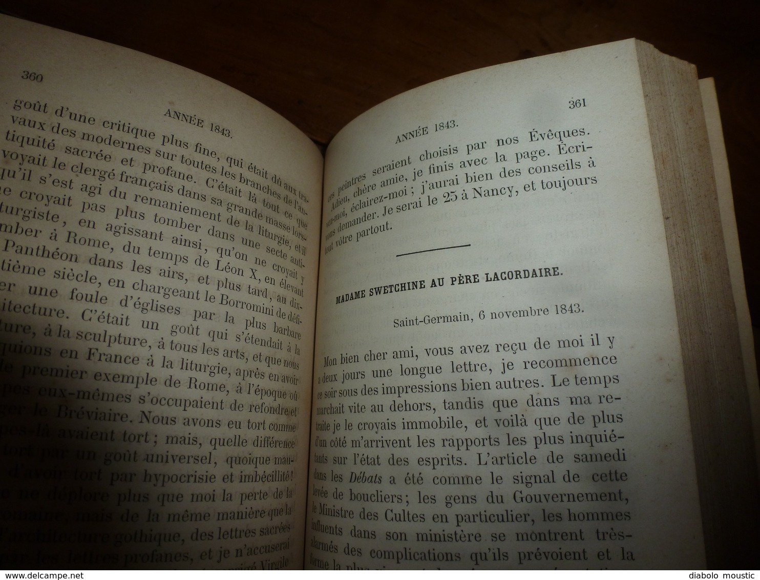 1872 Correspondance du R. P. LACORDAIRE et de Madame SWETCHINE  -   Publié par le Comte de Falloux