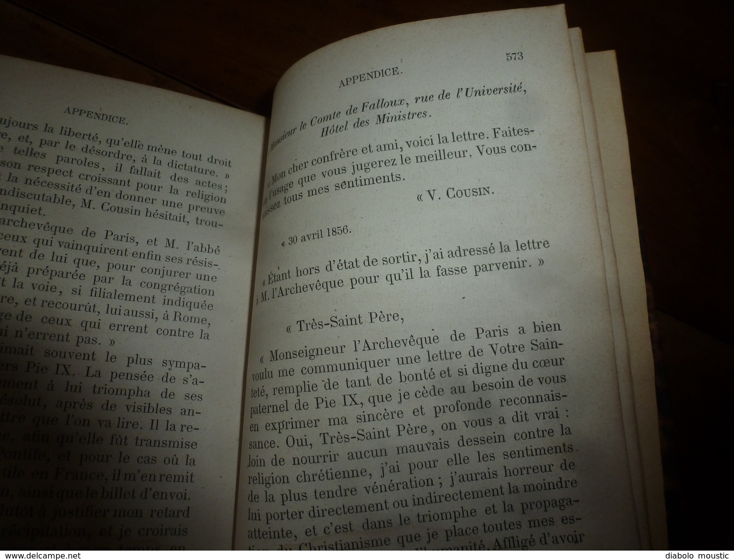 1872 Correspondance du R. P. LACORDAIRE et de Madame SWETCHINE  -   Publié par le Comte de Falloux