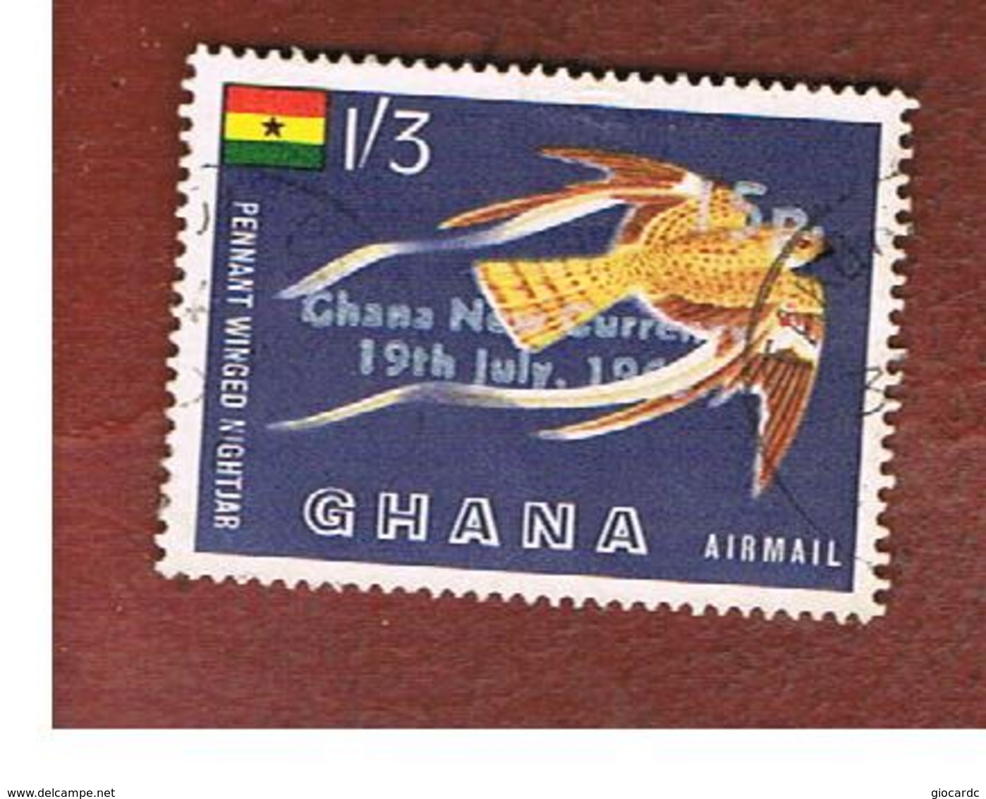 GHANA - SG 392 - 1965  BIRDS: PENNANT-WINGED NIGHTJAN (OVERPRINTED)   - USED ° - Ghana (1957-...)