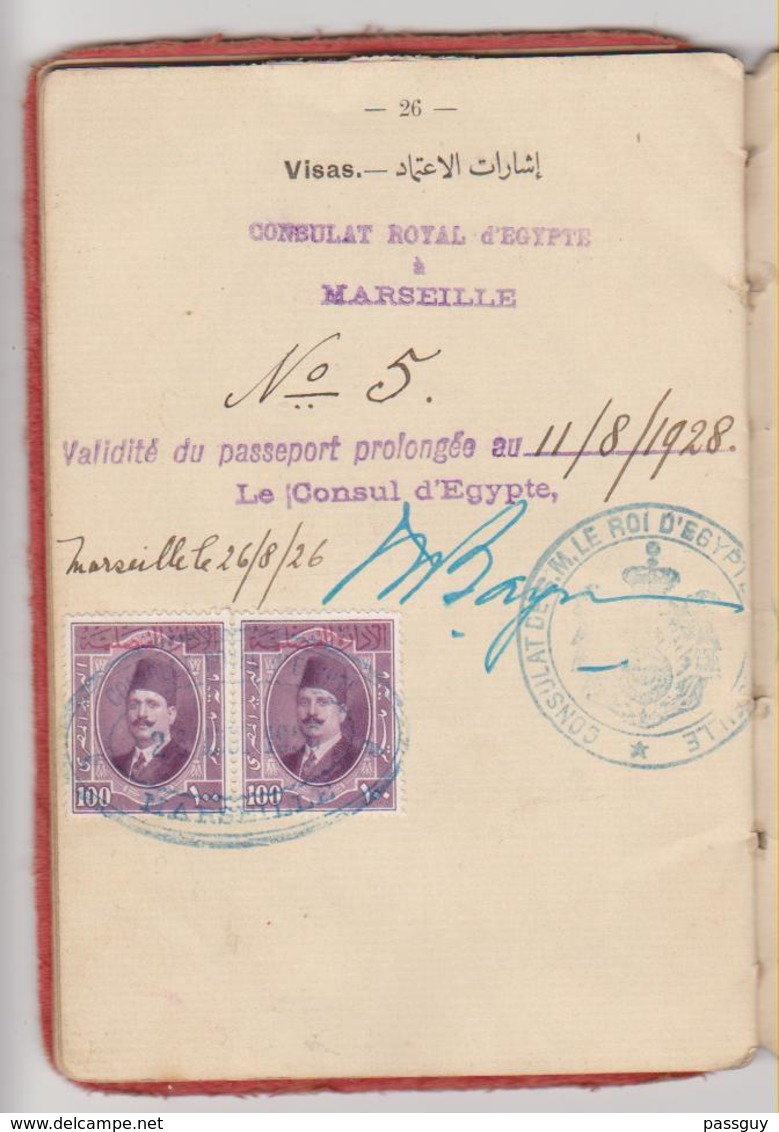 EGYPT Passport 1922 EGYPTE Passeport – Reisepaß – Revenues/Fiscaux