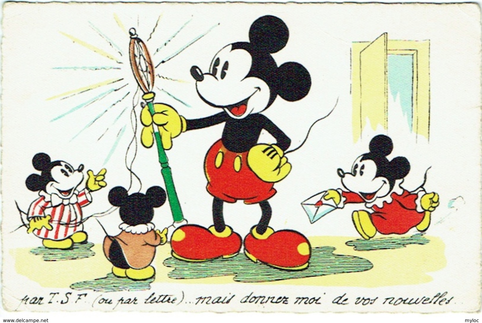 Illustrateur. Walt Disney. Mickey Mouse Et T.S.F. 1939. - Autres & Non Classés