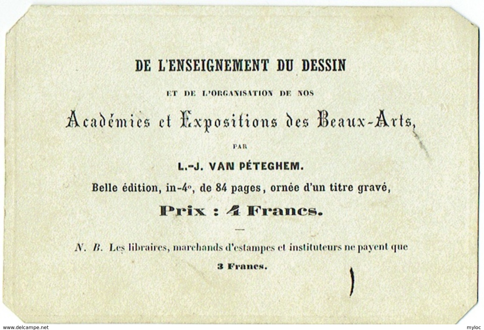 Carte Visite Publicité. Bruxelles, Van Péteghem, Dessinateur & Graveur - Cartes De Visite