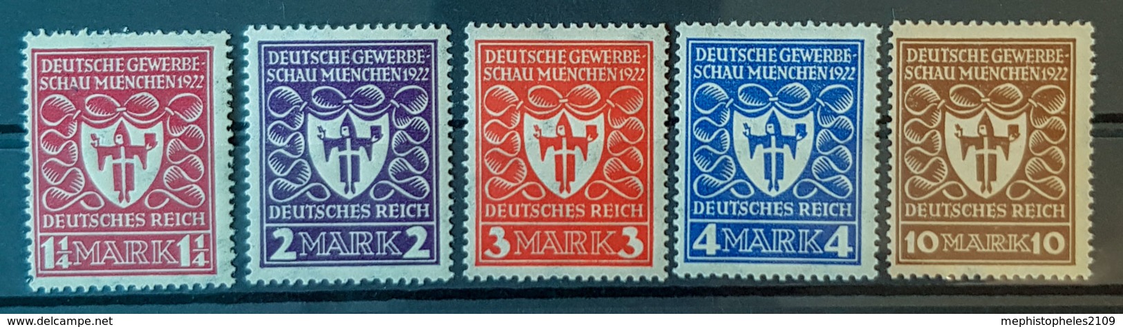 DEUTSCHES REICH 1922 - MNH/MLH - Mi 199-203 - Nuevos