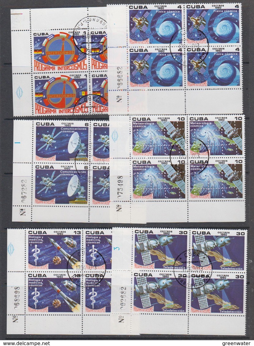 Cuba 1980 Space 6v Bl Of 4 Used (44138) - Gebruikt