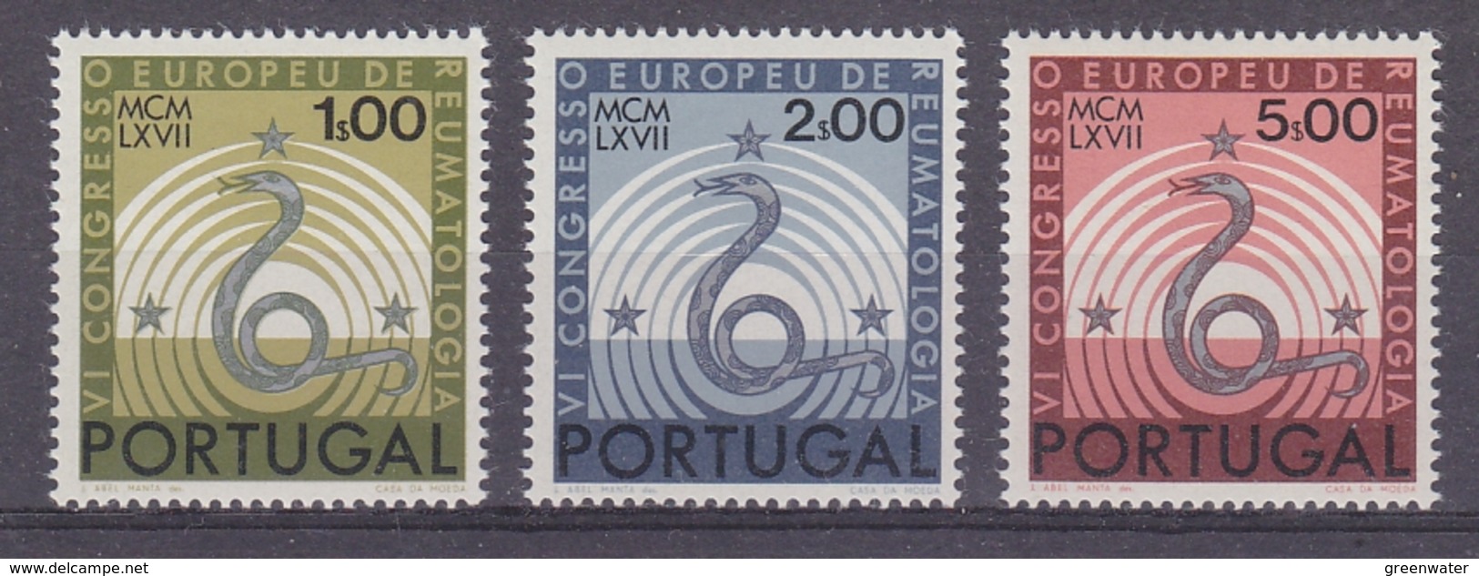 Portugal 1967 Europäischen Rheumatologen Kongress 3v ** Mnh  (44139) - Europese Gedachte
