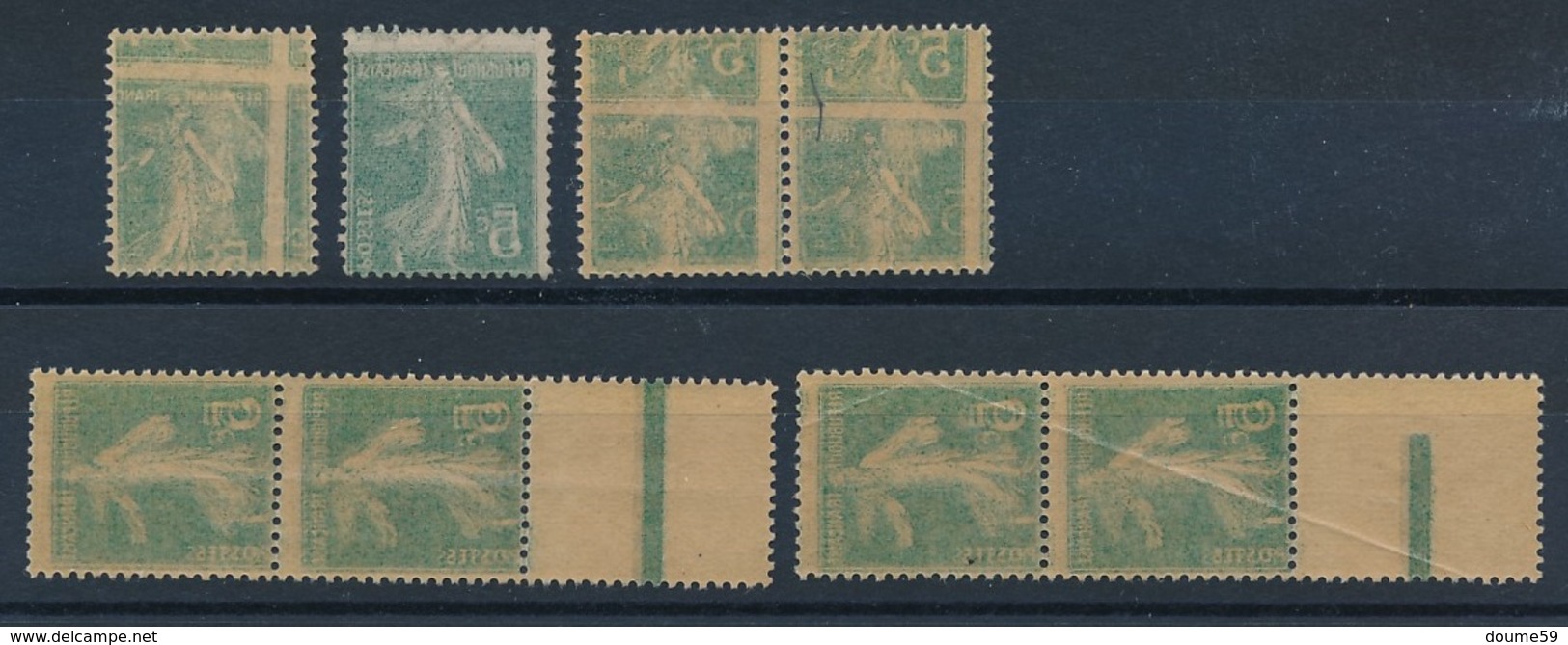 CX-224: FRANCE: Lot Avec N°137l**  (paires Verticales Avec Pli) - Unused Stamps