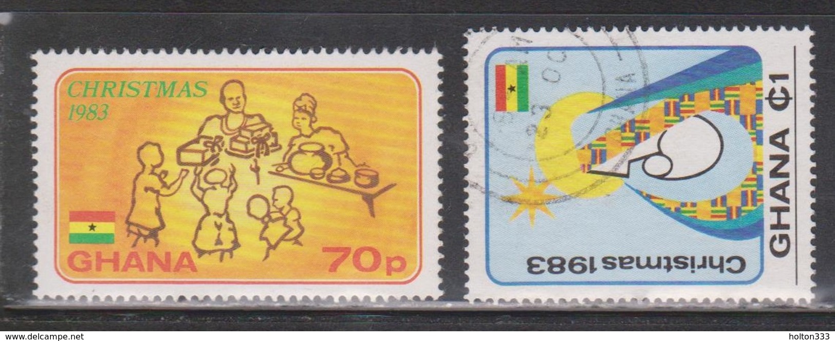 GHANA Scott # 852-3 Used - Christmas 1983 - Ghana (1957-...)