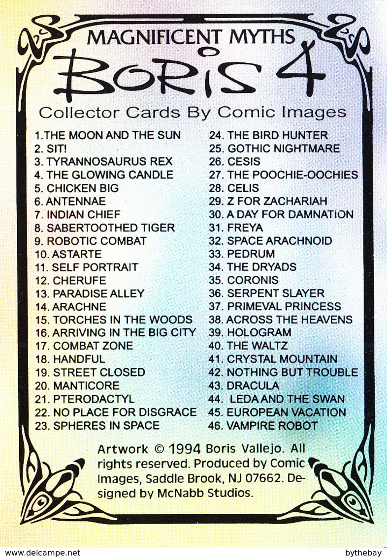 Boris Vallejo 1994 Complete Set Of 90 Cards By Comic Images - Autres & Non Classés