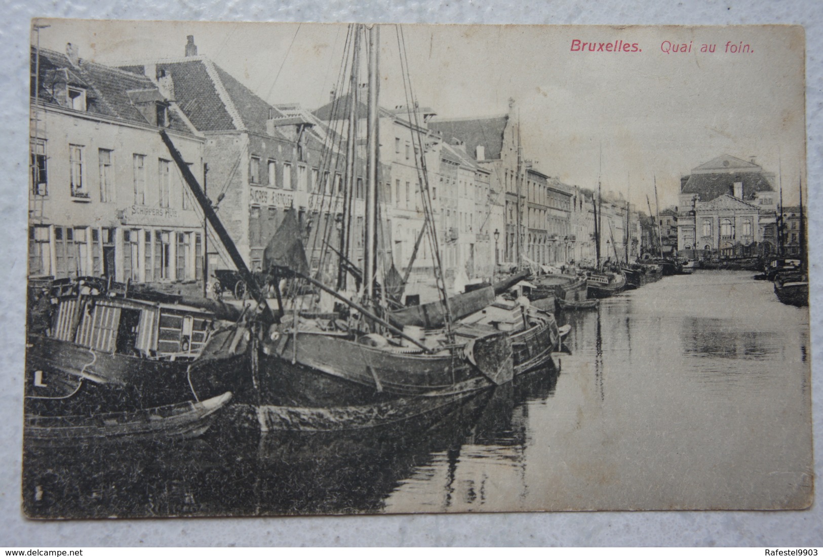 CPA BRUXELLES Brussel Canal Quai Au Foin Kanaal Péniche Peniche Barge Binnenscheepvaart - Autres & Non Classés