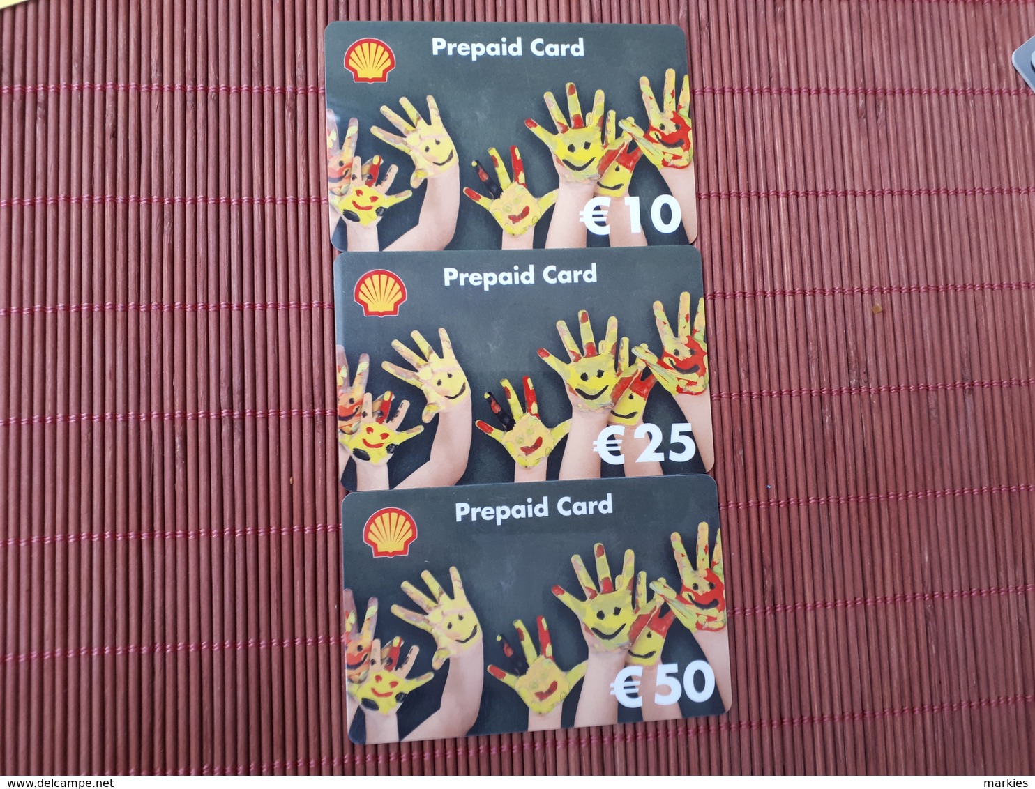 Shell 3 Prepaidcards 10 Euro-25 Euro-50 Euro Used 2 Scans Rare - Non Classés