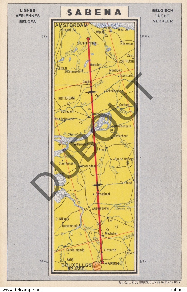 Postkaart/Carte Postale Postkaart Sabena Traject Tussen Haren En Schiphol (N891) - Tienen